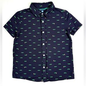 ANDY & EVAN Boys’‎ Alligator Eating Watermelon Casual Button Down Shirt Size 8